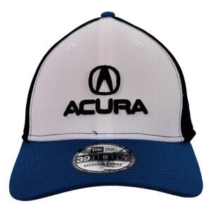 Acura New Era 39THIRTY Baseball Cap Men's M-L White Blue Black Mesh Flexfit New